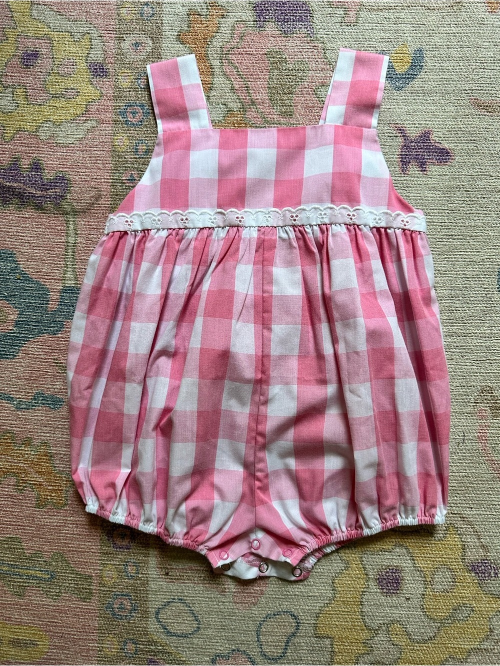 The Beaufort Bonnet Company Pink Gingham Bubble Romper